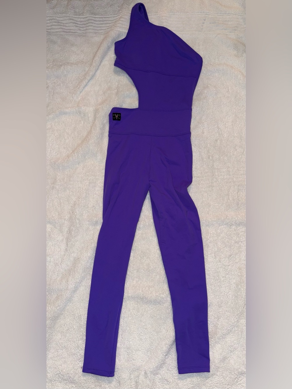 Kandi Kouture Kids One-Shoulder Dance Unitard/Leotard in Purple Size CXL (10/12)